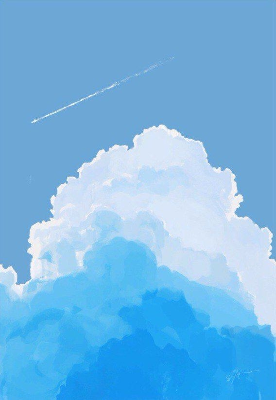 Blue sky cloud illustration
